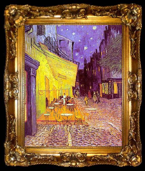 framed  Vincent Van Gogh The Cafe Terrace on the Place du Forum, Arles, at Night, ta009-2